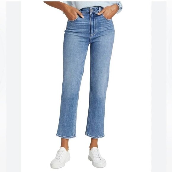 Paige Denim Stella Crop Jeans Seawater Blue Size 28 - Picture 1 of 11